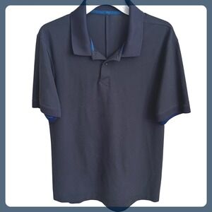 Lululemon Men's Navy Blue Polo Shirt Short Sleeve Athleisure